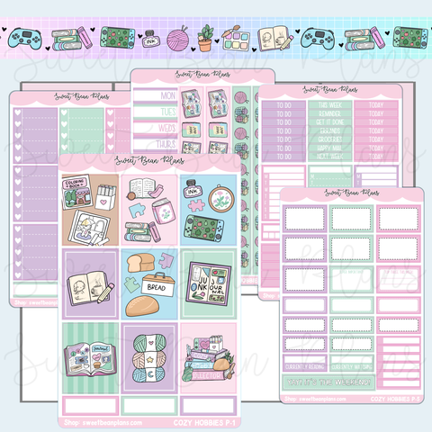 Cozy Hobbies Weekly Kit Vinyl Planner Stickers