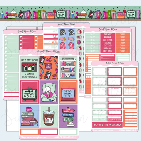 Horror Movies Weekly Kit Vinyl Planner Stickers