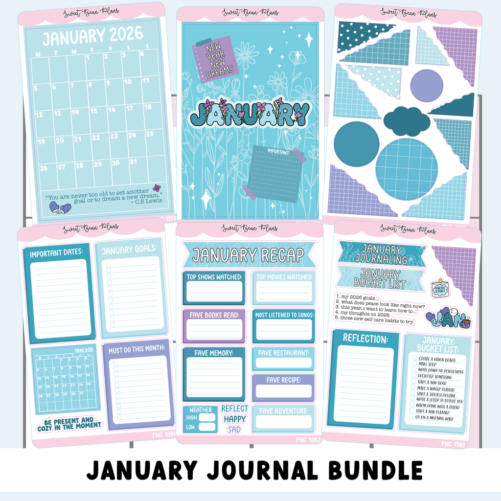 January 2026 JOURNALING Bundle (6 Pages)