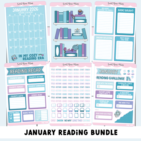 January 2026 READING Journal Bundle (6 Pages)