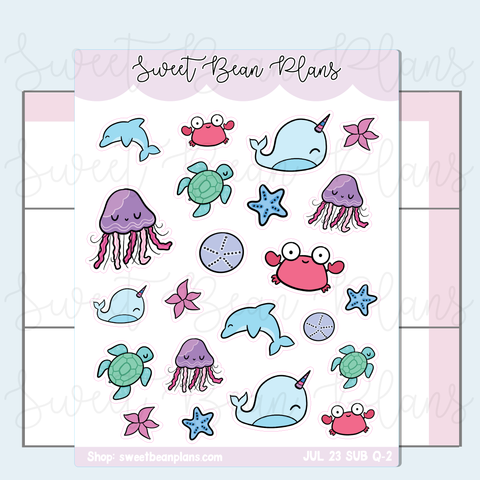 July 2023 Sea Animal Stickers | VAULT23 Q-2