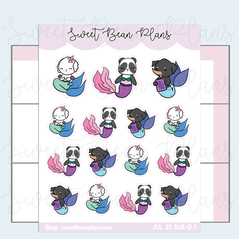 July 2023 Mermaid Bean Stickers | VAULT23 Q-1