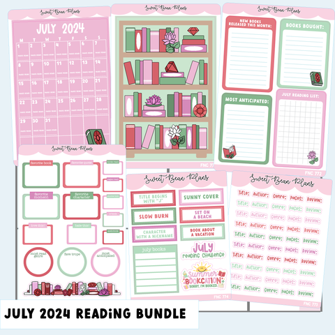 July 2024 Reading Journal Bundle (6 Pages)