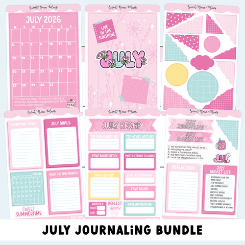 July 2026 JOURNALING Bundle (6 Pages)