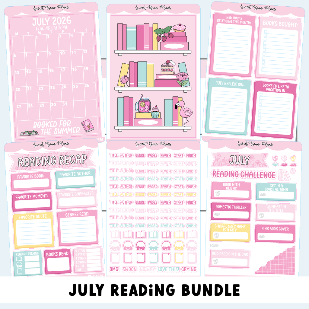 July 2026 READING Journal Bundle (6 Pages)
