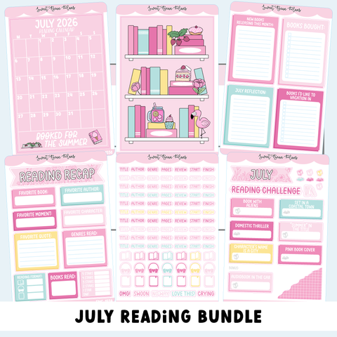 July 2026 READING Journal Bundle (6 Pages)