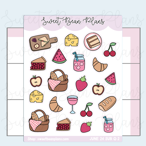 June 2024 Picnic Doodle Stickers | VAULT24 Q-2