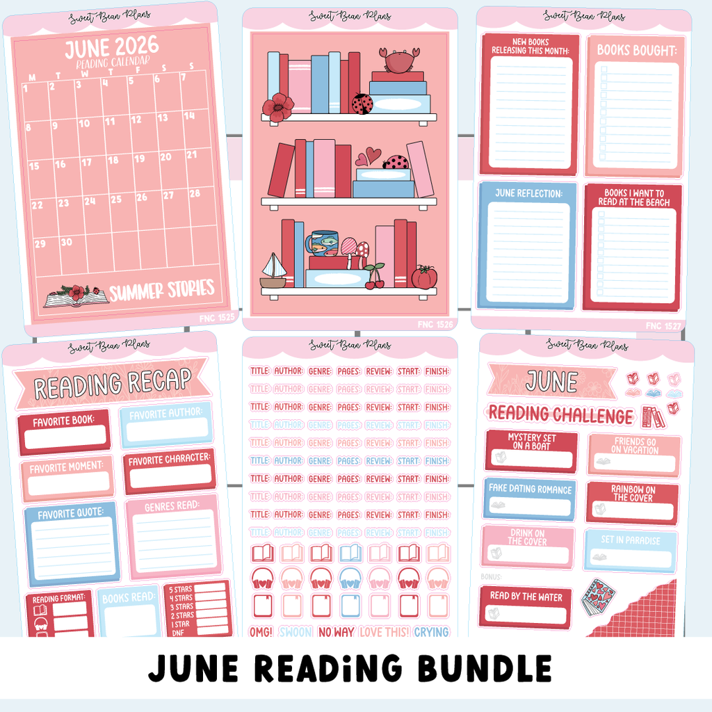 June 2026 READING Journal Bundle (6 Pages)