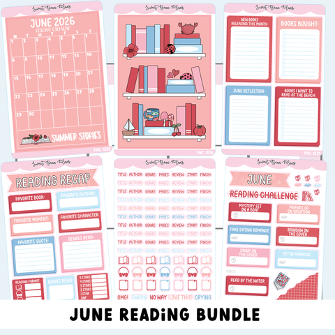 June 2026 READING Journal Bundle (6 Pages)