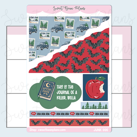 Forks Deco Vinyl Junk Journal Stickers | Junk006