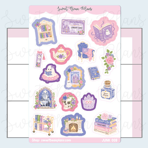 Haunted Mansion Doodles Vinyl Junk Journal Stickers | Junk009