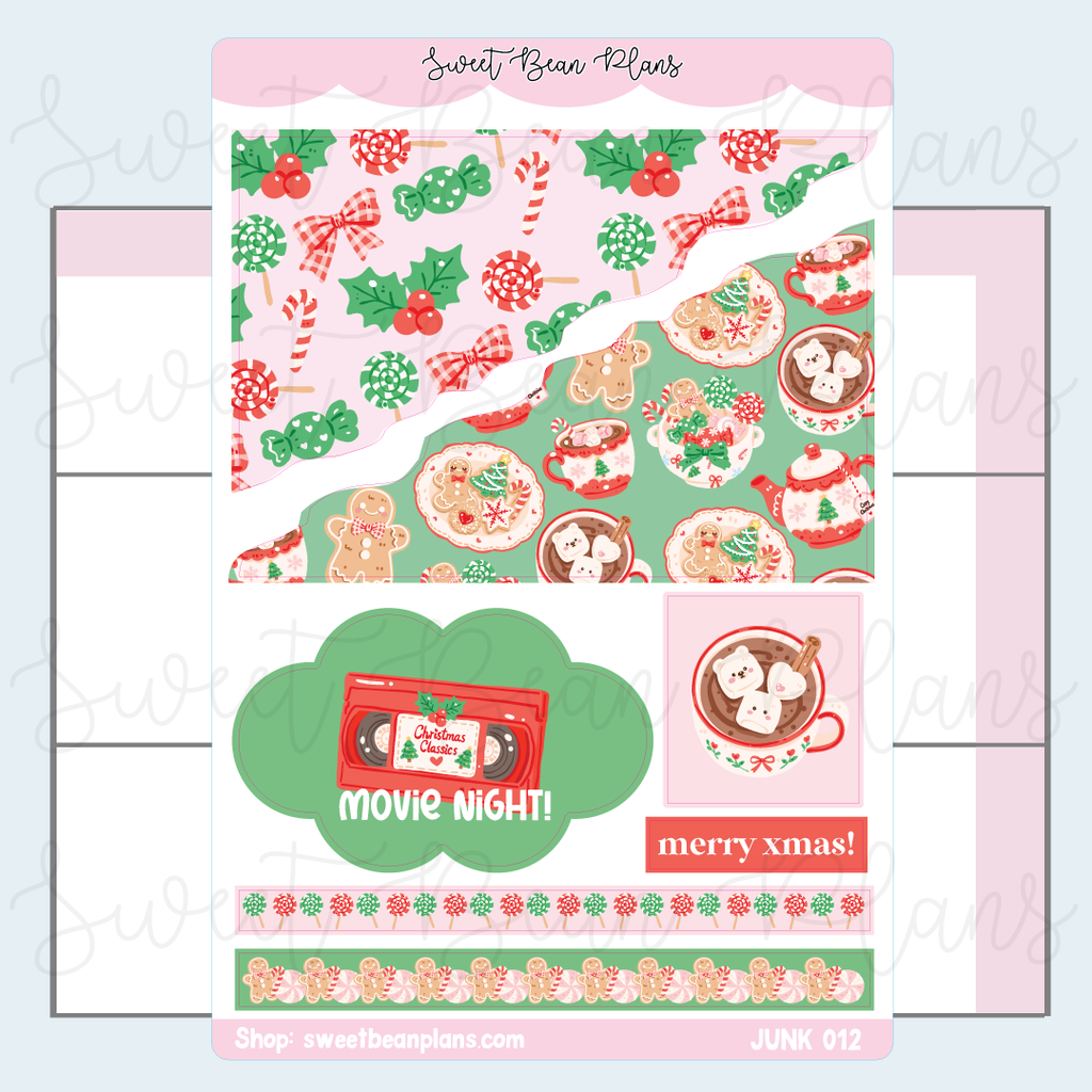 Christmas Movies Deco Vinyl Junk Journal Stickers | Junk012