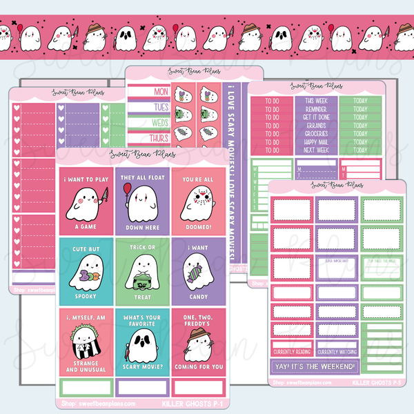 Killer Ghosts Weekly Kit Vinyl Planner Stickers
