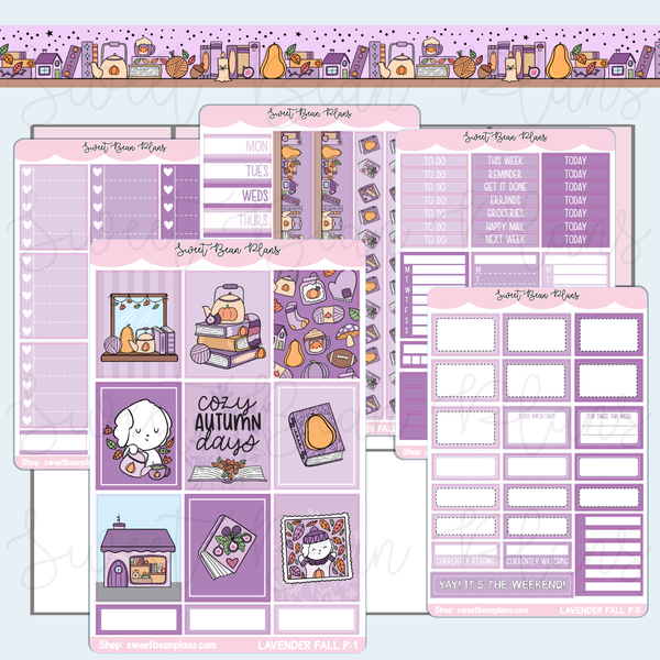 Lavender Fall Weekly Kit Vinyl Planner Stickers