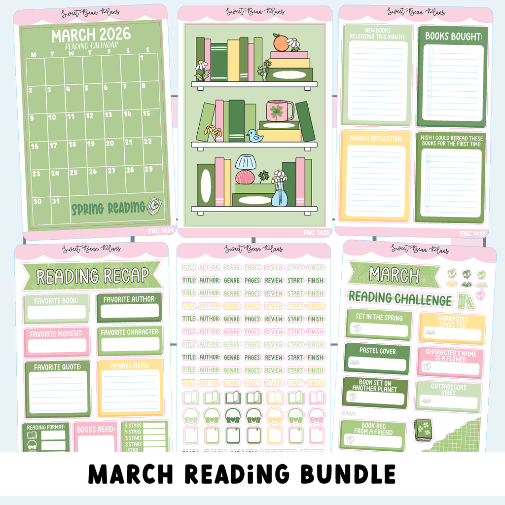 March 2026 READING Journal Bundle (6 Pages)