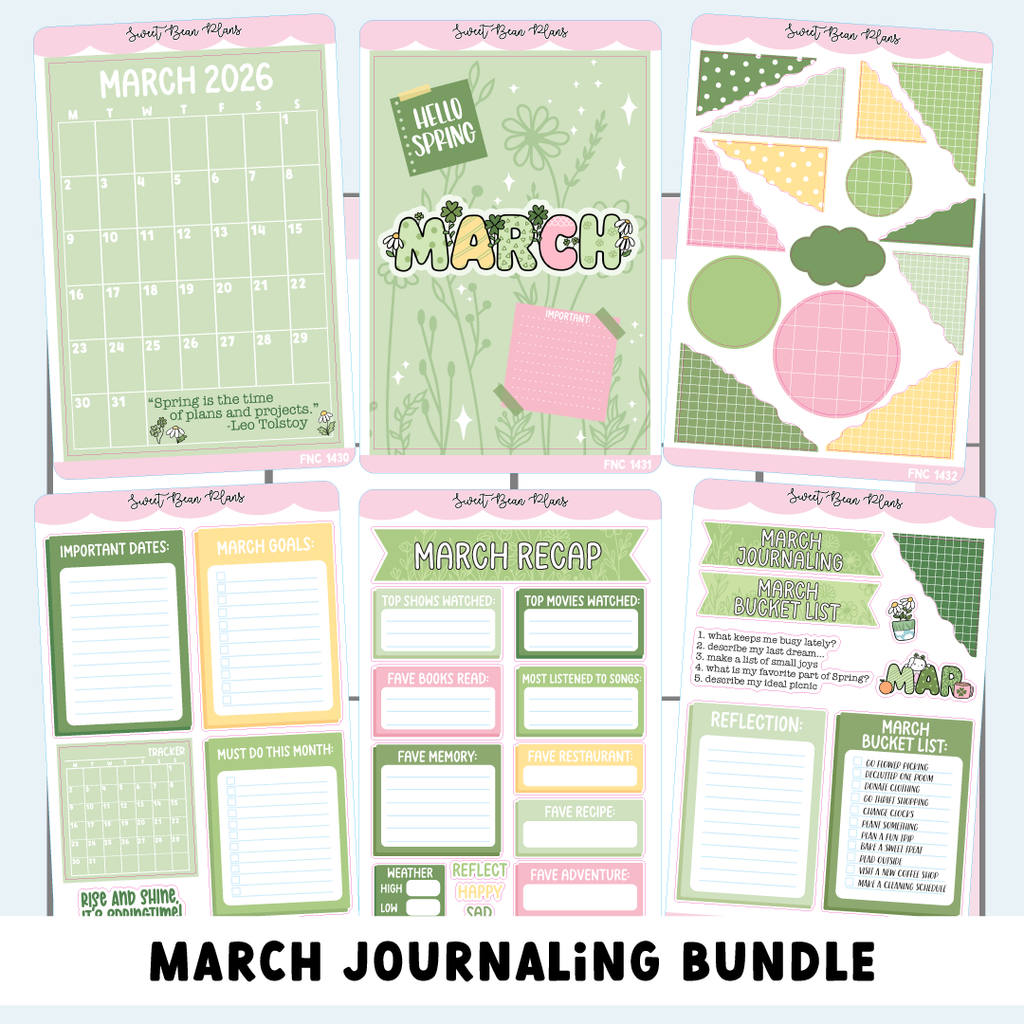 March 2026 JOURNALING Bundle (6 Pages)