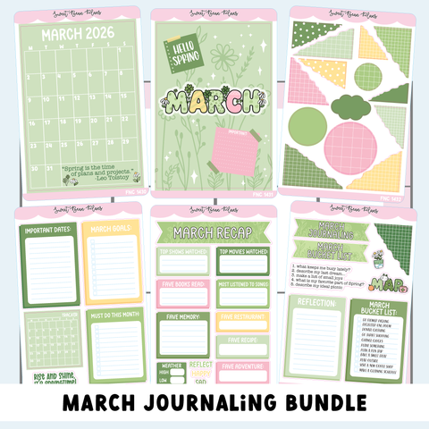 March 2026 JOURNALING Bundle (6 Pages)