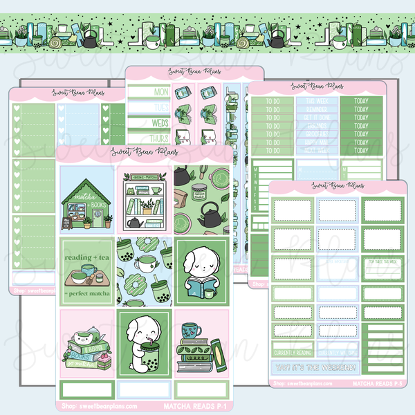 Matcha Reads Weekly Kit Vinyl Planner Stickers