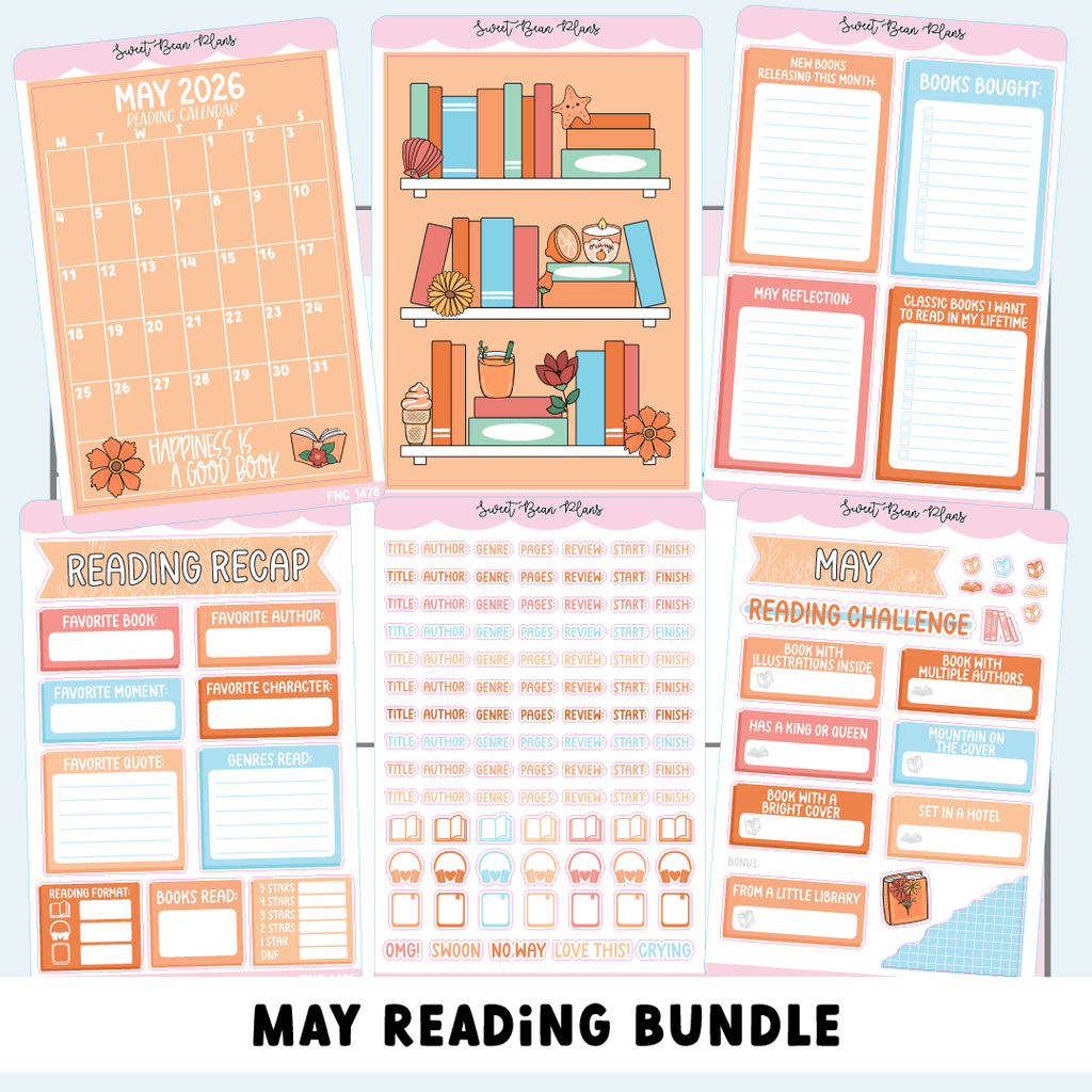 May 2026 READING Journal Bundle (6 Pages)