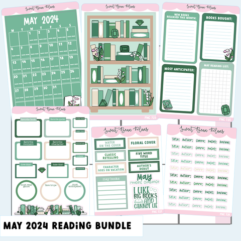 May 2024 Reading Journal Bundle (6 Pages)