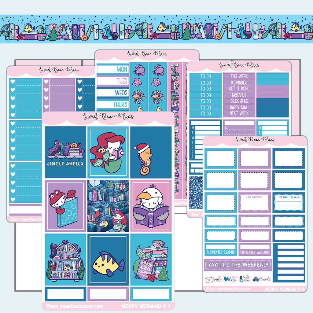 Merry Mermaid Weekly Kit Vinyl Planner Stickers
