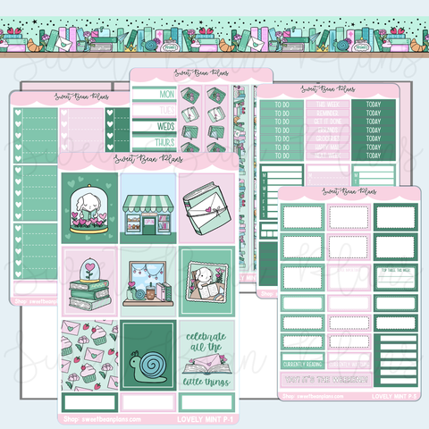 Lovely Mint Weekly Kit Vinyl Planner Stickers