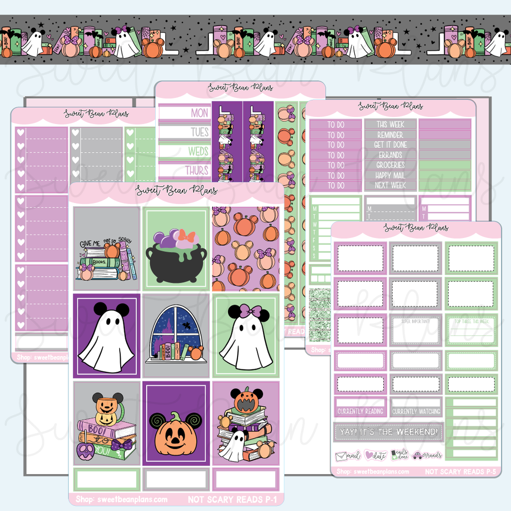 Not So Scary Reads Weekly Kit Vinyl Planner Stickers