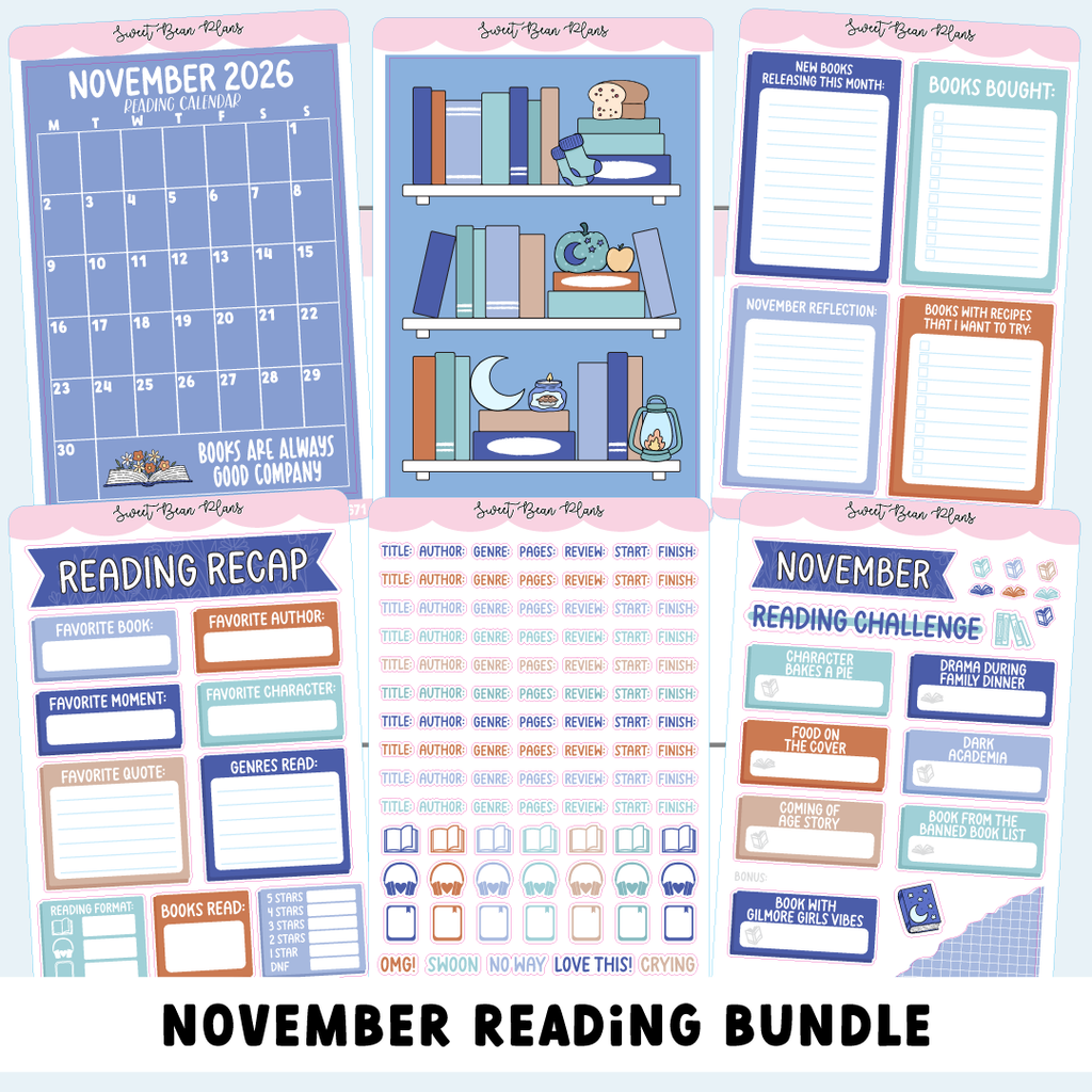 November 2026 READING Journal Bundle (6 Pages)