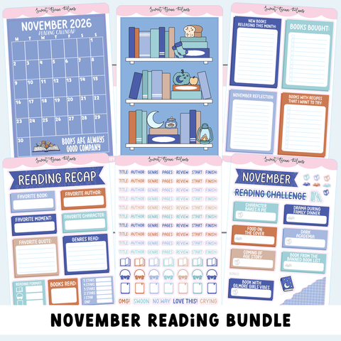 November 2026 READING Journal Bundle (6 Pages)