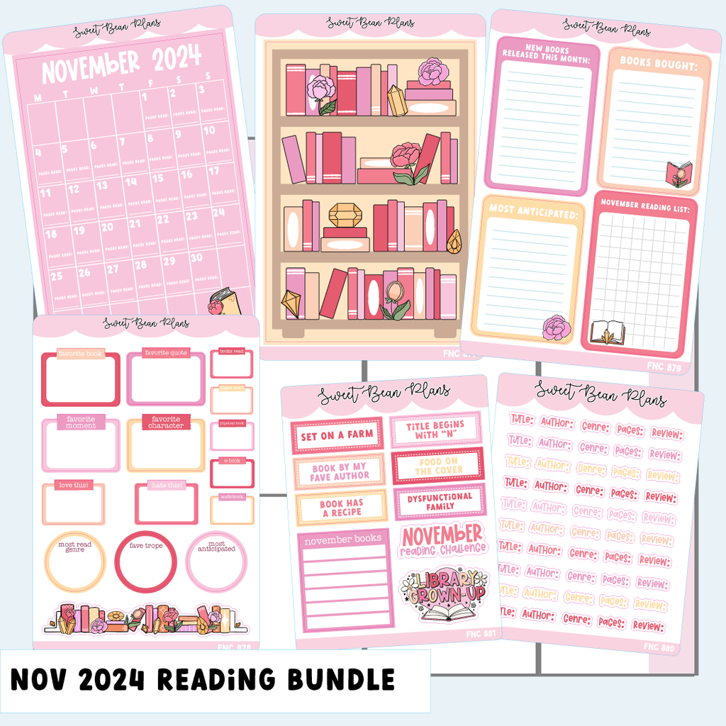 November 2024 Reading Journal Bundle (6 Pages)