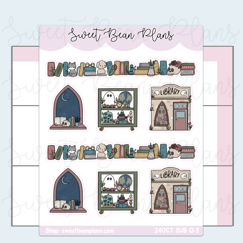 Dark Academia Bookish Planner Stickers | OCT VAULT24 Q-3