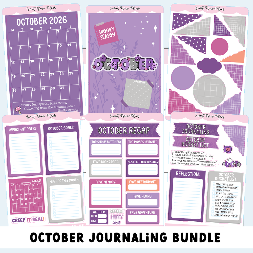October 2026 JOURNALING Bundle (6 Pages)