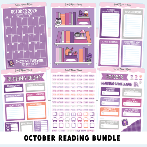 October 2026 READING Journal Bundle (6 Pages)