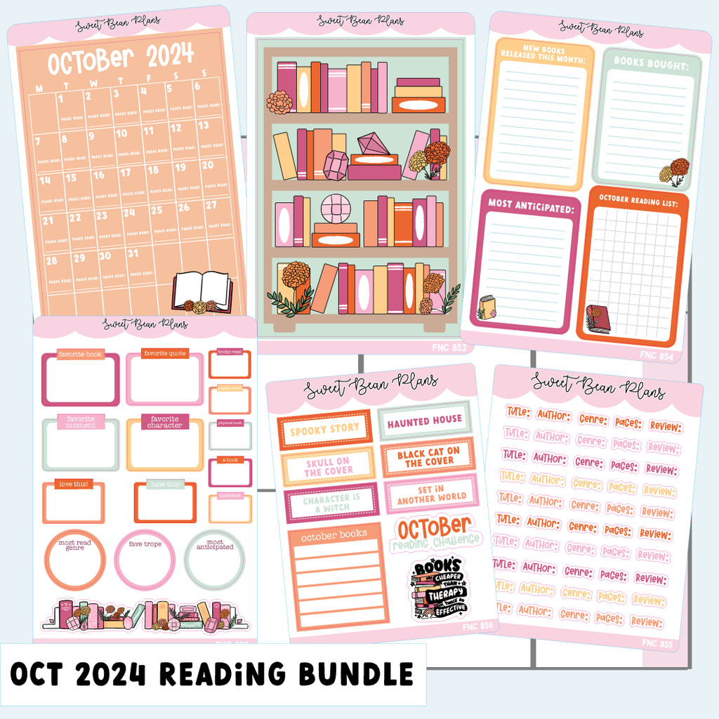 October 2024 Reading Journal Bundle (6 Pages)