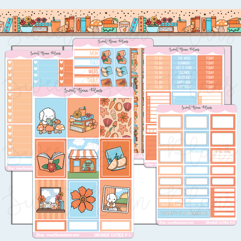 Orange Cuties Weekly Kit Vinyl Planner Stickers