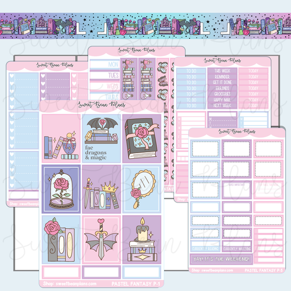 Pastel Fantasy Weekly Kit Vinyl Planner Stickers