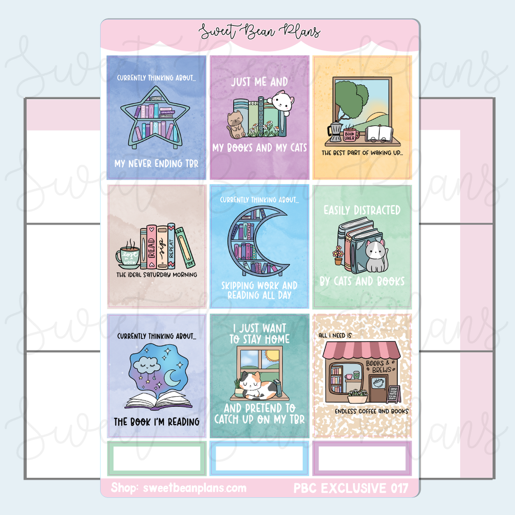 Books & Coffee Vinyl Planner Stickers *PBC EXCLUSIVE* | Pbc 017