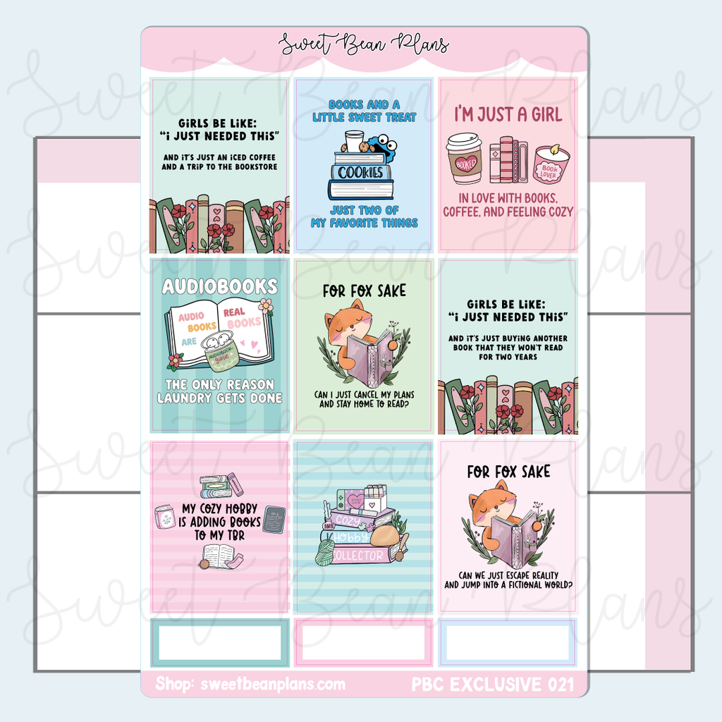 Books & Hobbies Vinyl Planner Stickers *PBC EXCLUSIVE* | Pbc 021