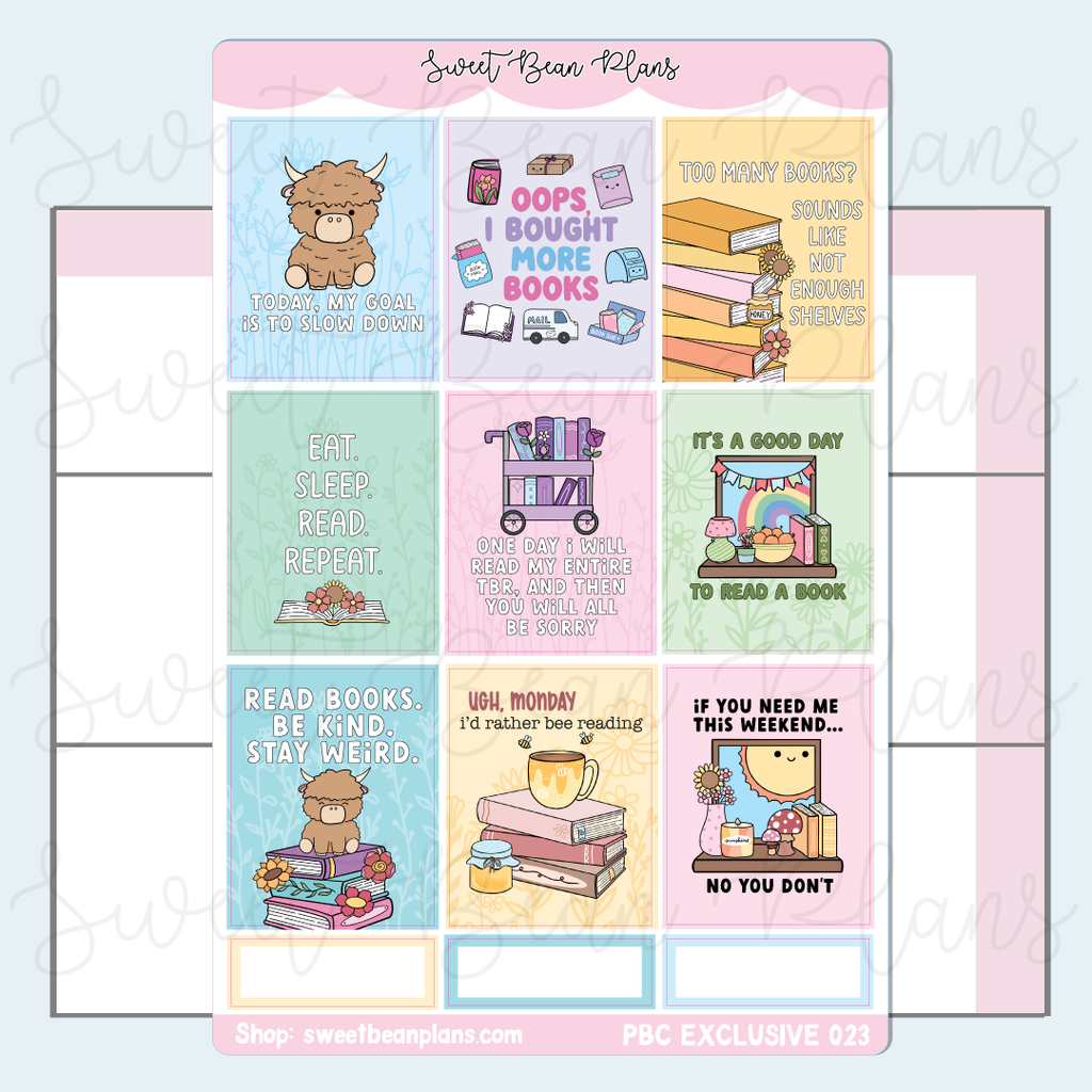 Oops Bought Books Vinyl Planner Stickers *PBC EXCLUSIVE* | Pbc 023