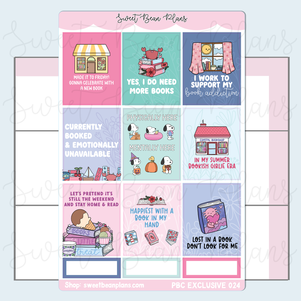 Lost in a Book Vinyl Planner Stickers *PBC EXCLUSIVE* | Pbc 024