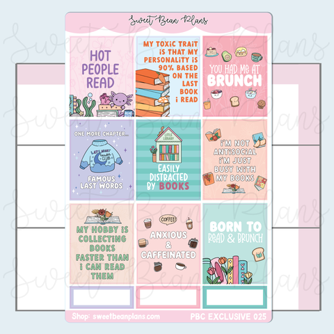 Brunch & Books Vinyl Planner Stickers *PBC EXCLUSIVE* | Pbc 025