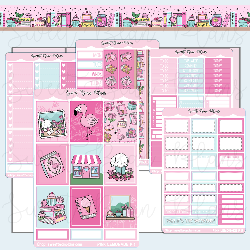 Pink Lemonade Weekly Kit Vinyl Planner Stickers