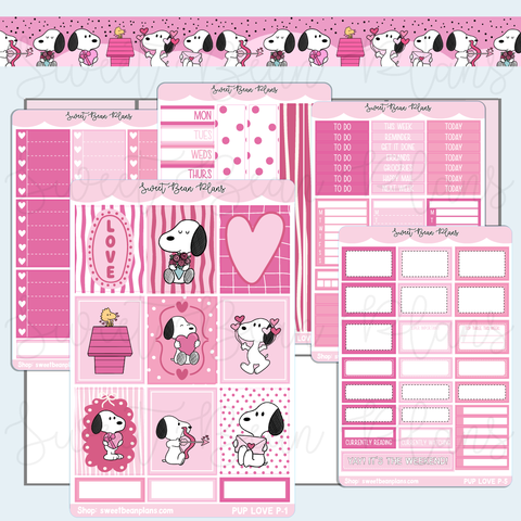 Puppy Love Weekly Kit Vinyl Planner Stickers