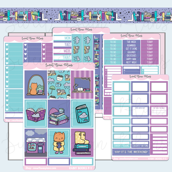 Rainy Books Weekly Kit Vinyl Planner Stickers