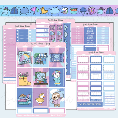 Rainy Day Weekly Kit Vinyl Planner Stickers