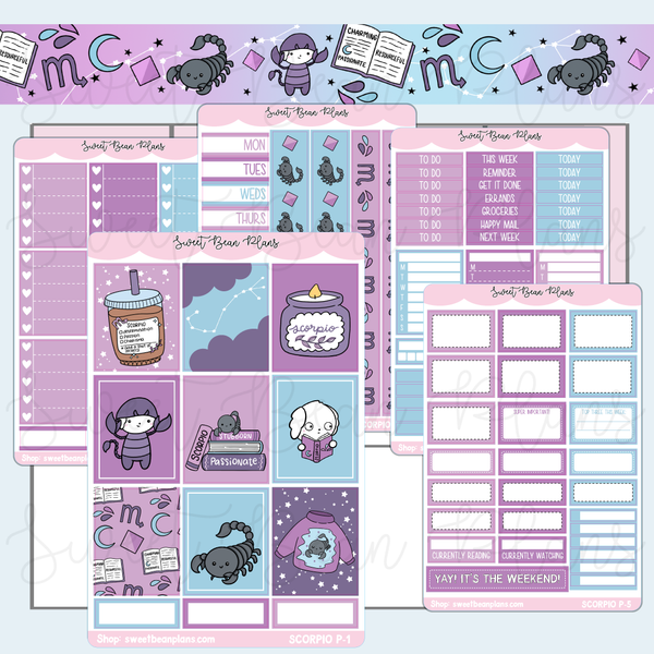 Scorpio Weekly Kit Vinyl Planner Stickers