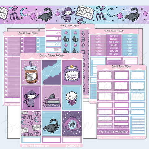 Scorpio Weekly Kit Vinyl Planner Stickers