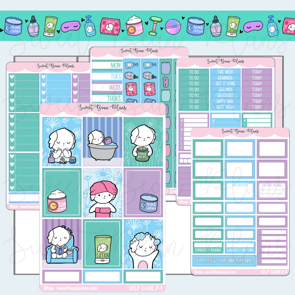 Self Care Weekly Kit Vinyl Planner Stickers