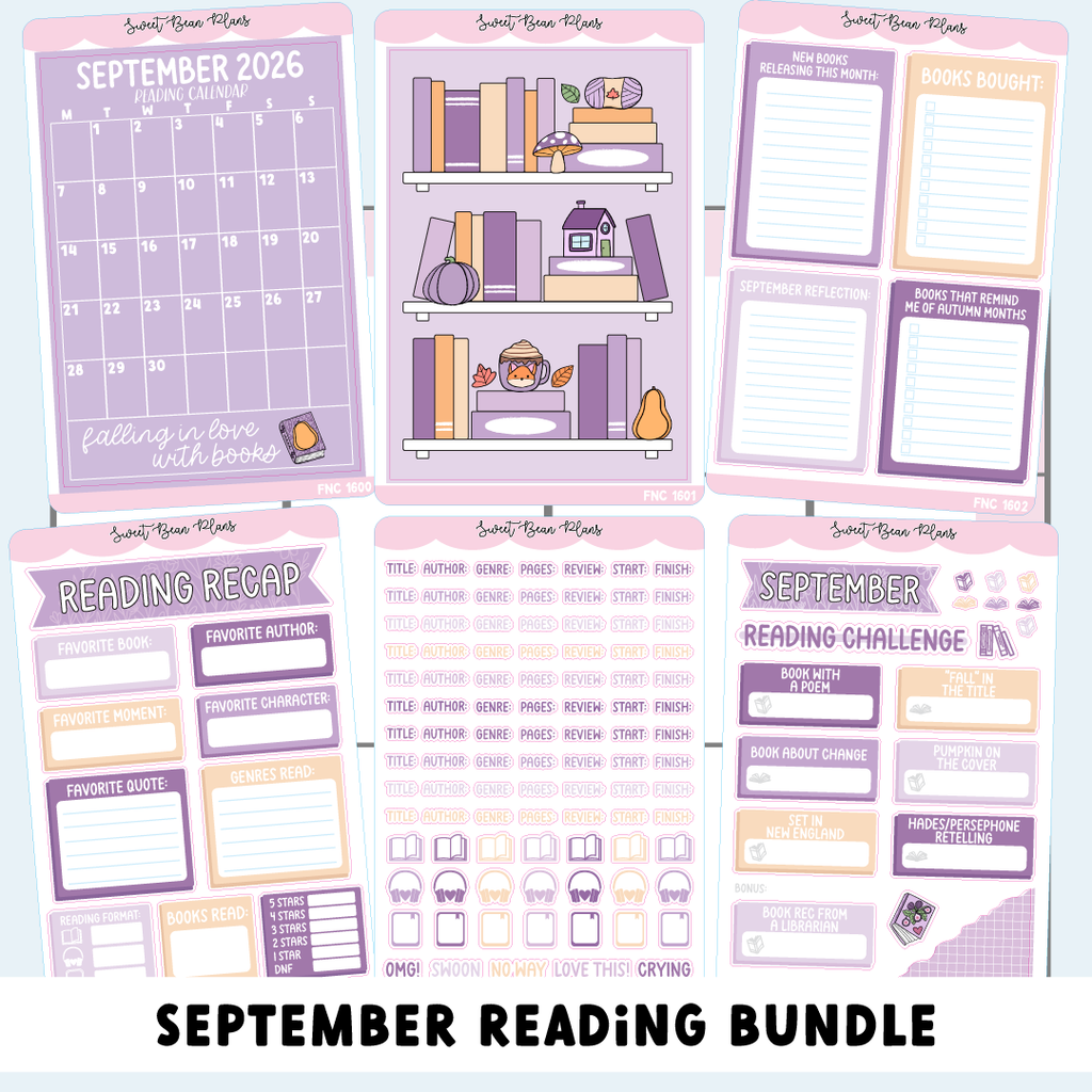 September 2026 READING Journal Bundle (6 Pages)
