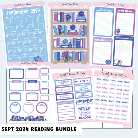 September 2024 Reading Journal Bundle (6 Pages)